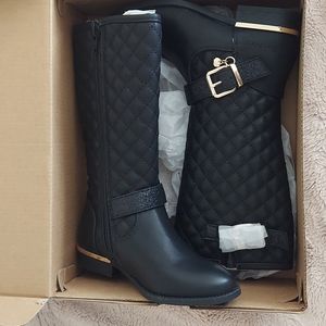 Girls Black Sketcher Boots New